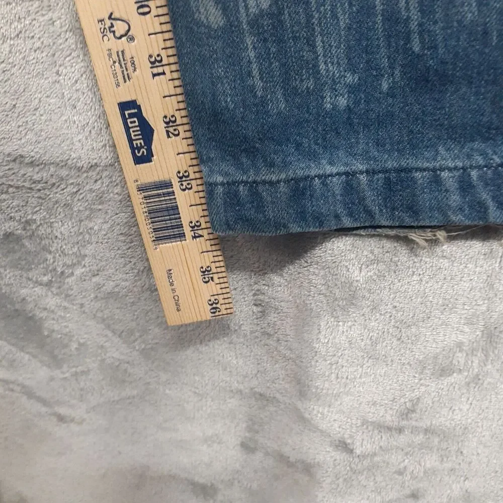 Guess Red Label Mens Denim Button Fly Wide Leg Distressed Size 38x34 Y2K Grunge